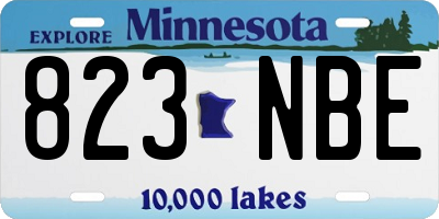 MN license plate 823NBE
