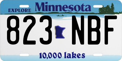 MN license plate 823NBF