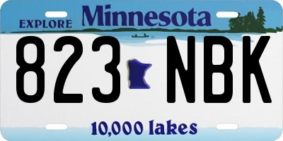 MN license plate 823NBK