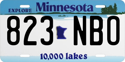 MN license plate 823NBO
