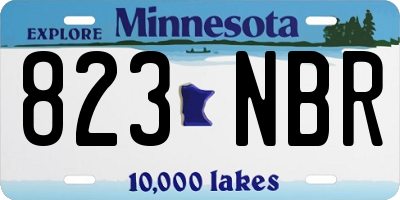 MN license plate 823NBR