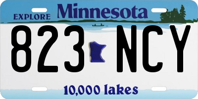 MN license plate 823NCY