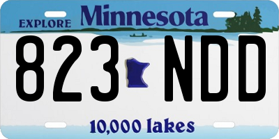 MN license plate 823NDD