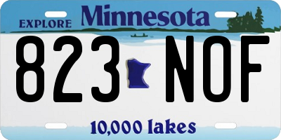 MN license plate 823NOF