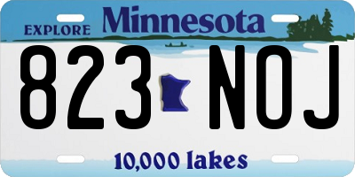 MN license plate 823NOJ