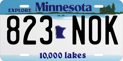MN license plate 823NOK