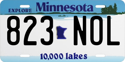 MN license plate 823NOL