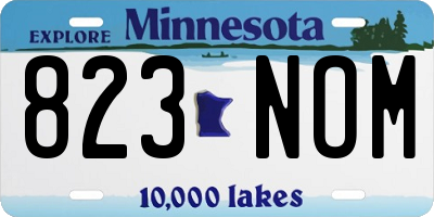 MN license plate 823NOM