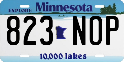 MN license plate 823NOP