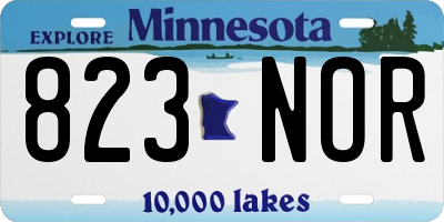 MN license plate 823NOR