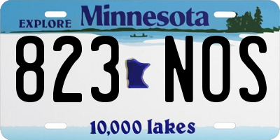 MN license plate 823NOS