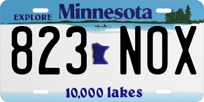 MN license plate 823NOX