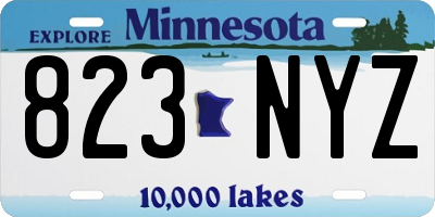 MN license plate 823NYZ