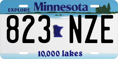 MN license plate 823NZE