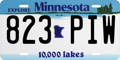 MN license plate 823PIW