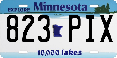 MN license plate 823PIX