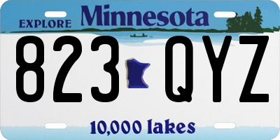 MN license plate 823QYZ