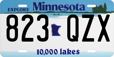 MN license plate 823QZX