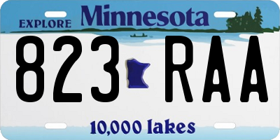 MN license plate 823RAA