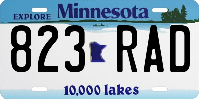 MN license plate 823RAD