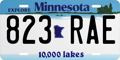 MN license plate 823RAE