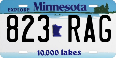 MN license plate 823RAG