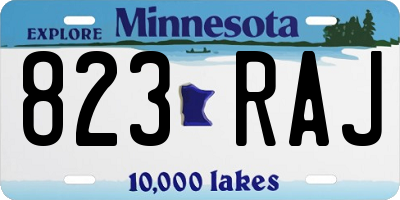 MN license plate 823RAJ