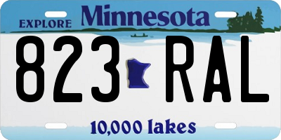MN license plate 823RAL