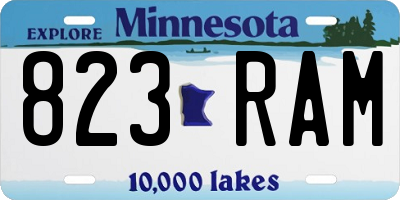 MN license plate 823RAM