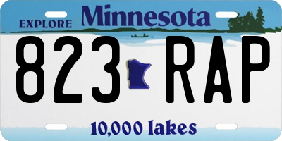 MN license plate 823RAP