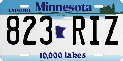 MN license plate 823RIZ