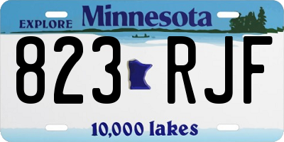 MN license plate 823RJF