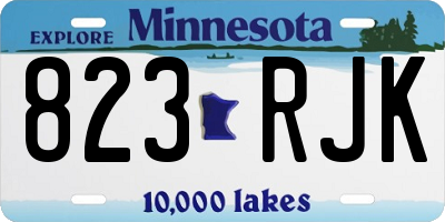 MN license plate 823RJK