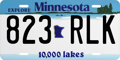 MN license plate 823RLK