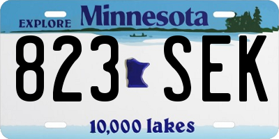 MN license plate 823SEK
