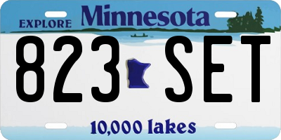 MN license plate 823SET