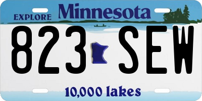 MN license plate 823SEW