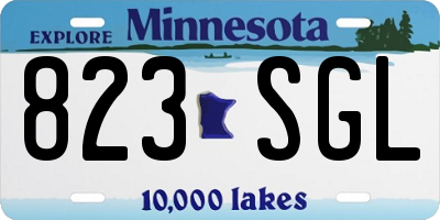 MN license plate 823SGL