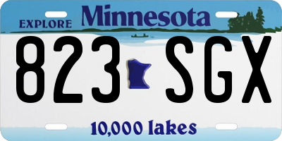MN license plate 823SGX