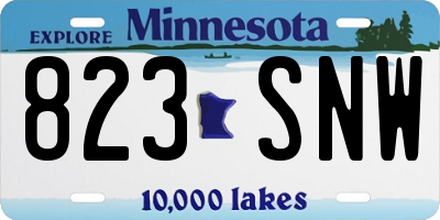 MN license plate 823SNW