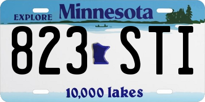 MN license plate 823STI