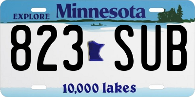 MN license plate 823SUB