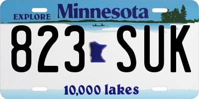 MN license plate 823SUK