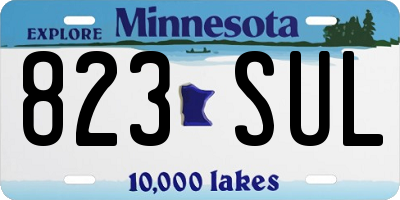 MN license plate 823SUL