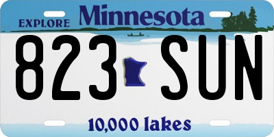 MN license plate 823SUN