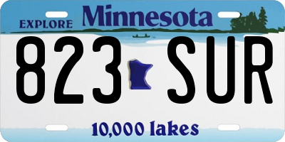 MN license plate 823SUR