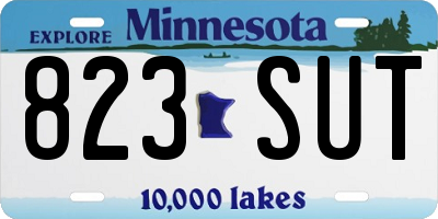 MN license plate 823SUT