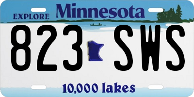 MN license plate 823SWS