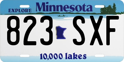 MN license plate 823SXF
