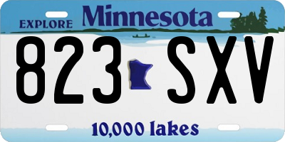 MN license plate 823SXV